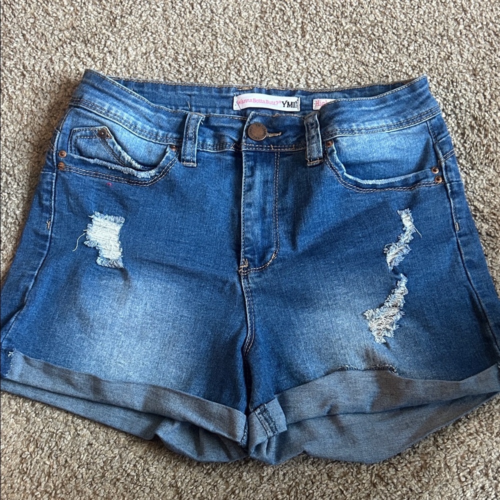 YMI Distressed Blue Jean Shorts